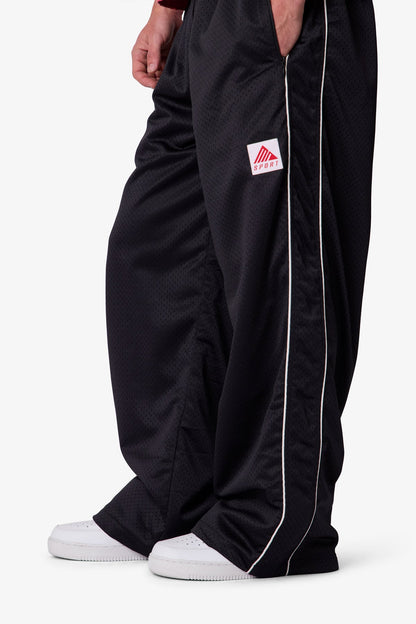 Sport Mesh Track Pants - Black