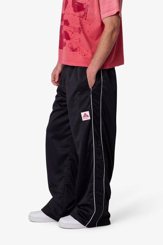Sport Mesh Track Pants - Black