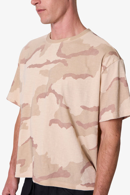 Sprayed Slub Tee - Desert Camo