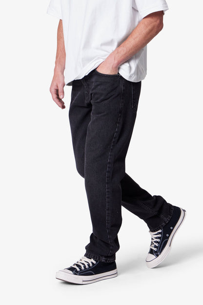 Straight Denim - Stone Wash Black