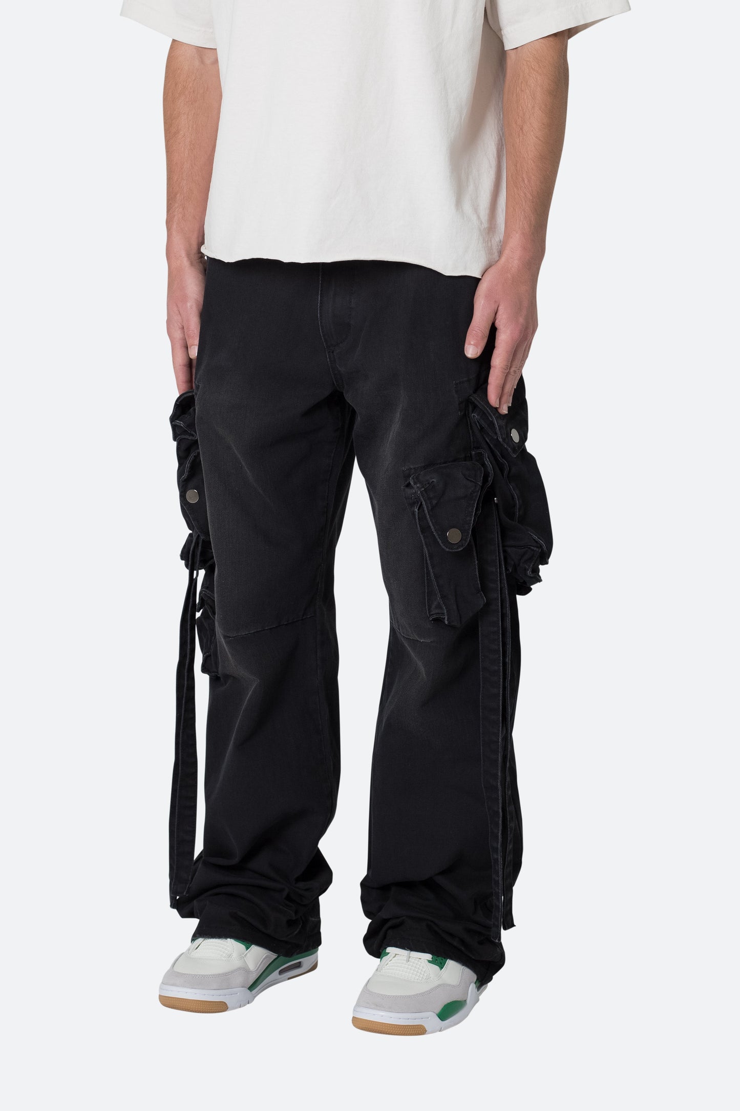 Strapped Multi Cargo Pants - Black
