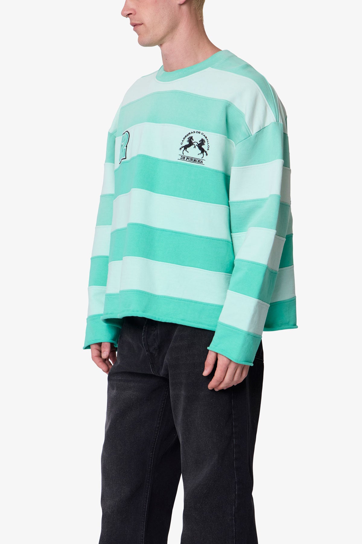 Striped Crewneck Sweater - Green