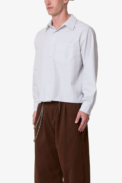 Striped L/S Button Up Shirt - Grey/White