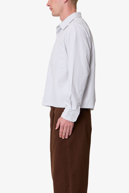 Striped L/S Button Up Shirt - Grey/White
