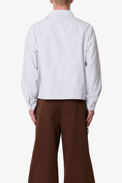 Striped L/S Button Up Shirt - Grey/White