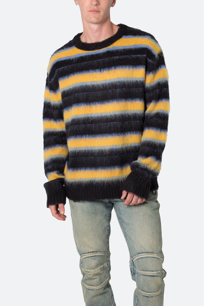 Striped Mohair Sweater - Black