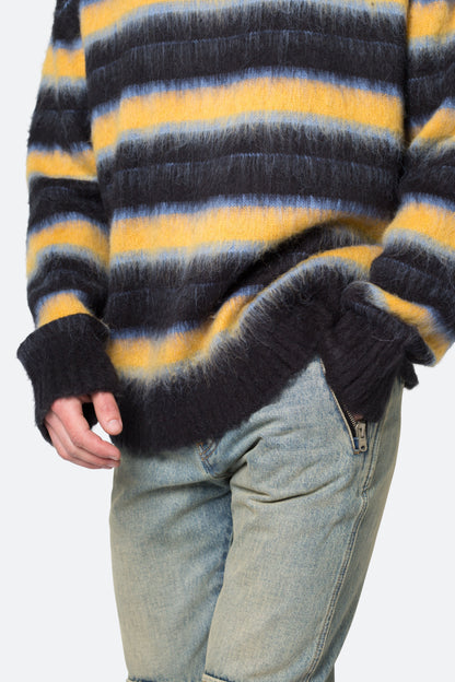 Striped Mohair Sweater - Black