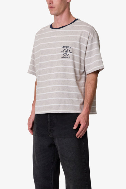 Striped Requiem Tee - Grey/White