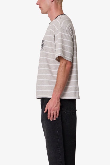 Striped Requiem Tee - Grey/White