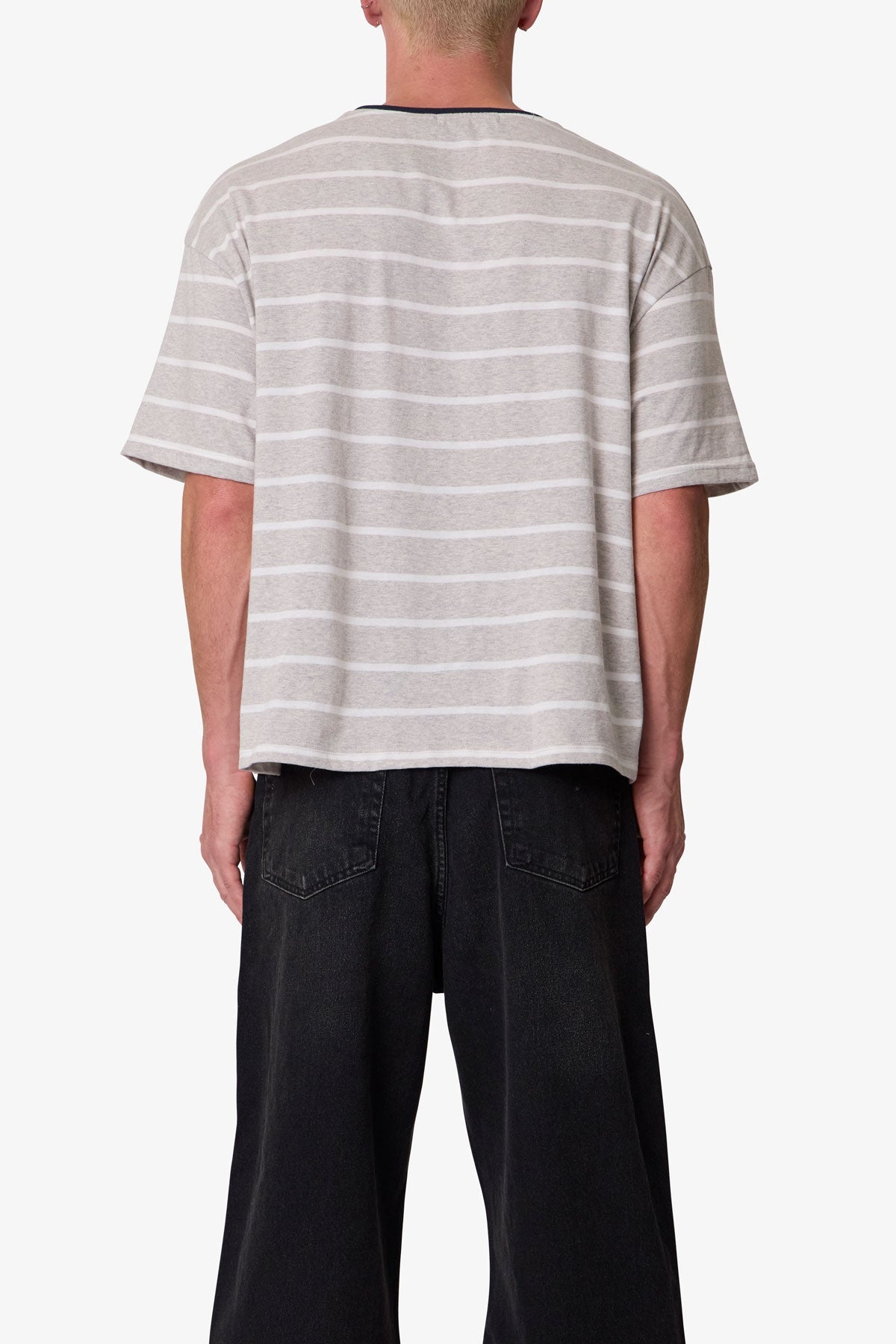 Striped Requiem Tee - Grey/White