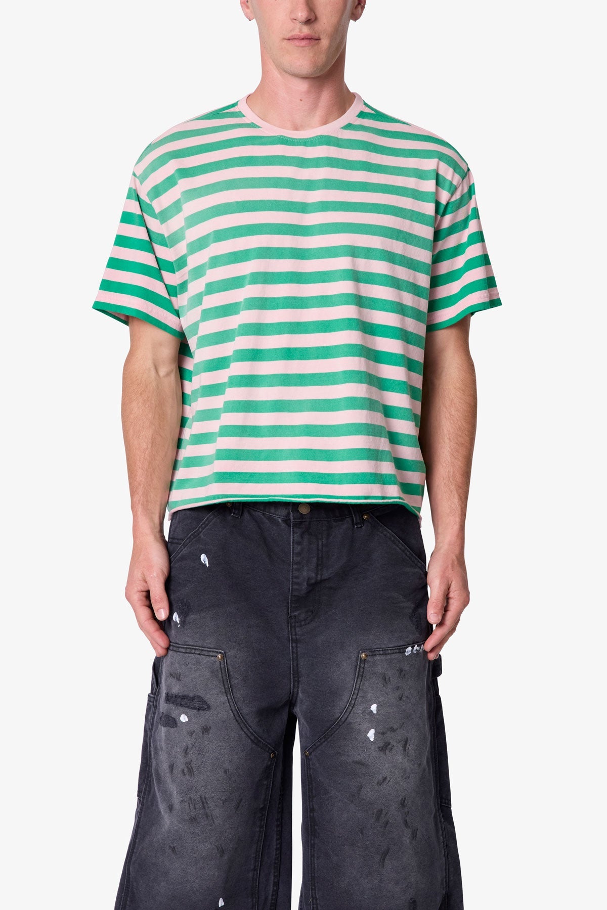 Striped S/S Tee - Pink/Green