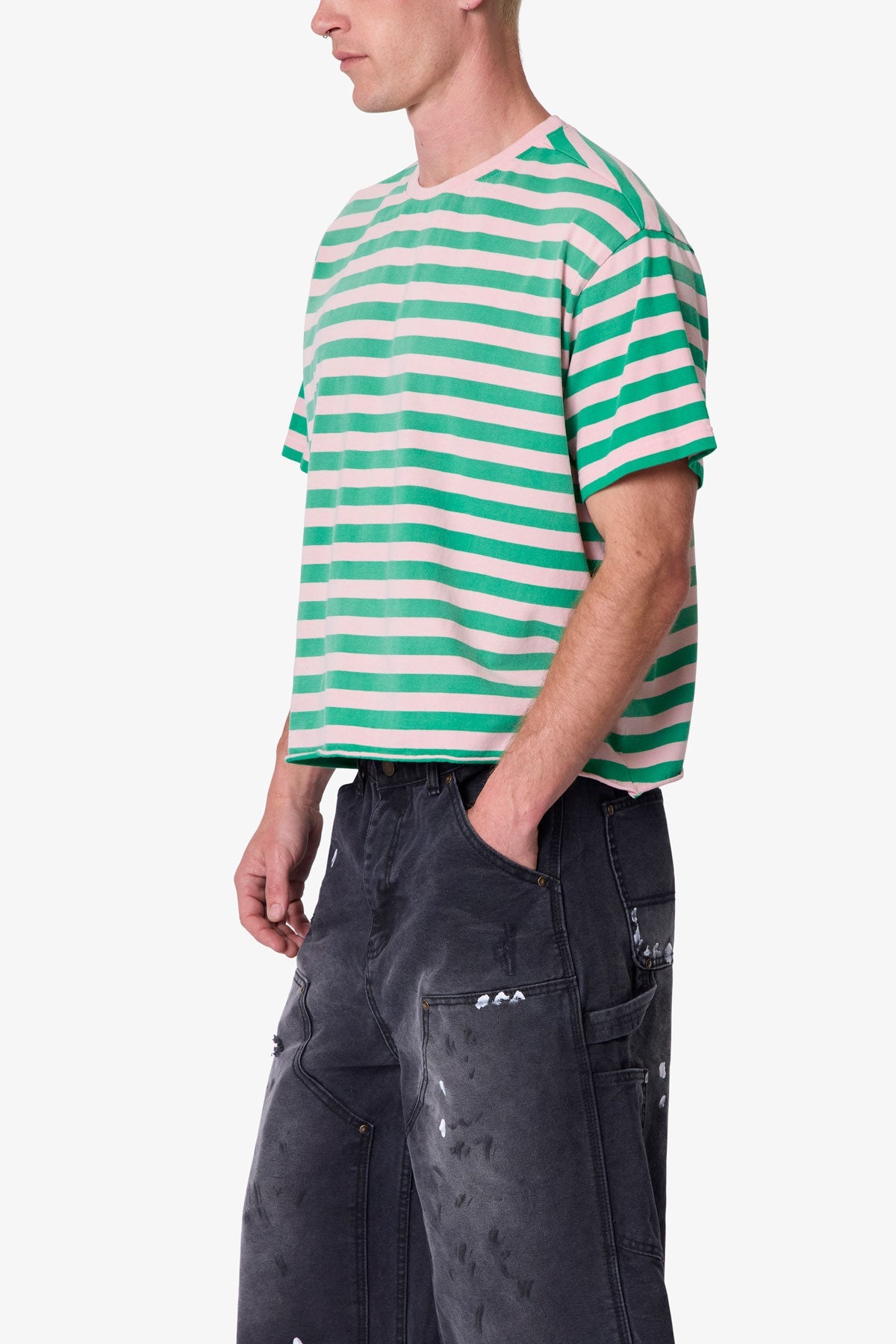 Striped S/S Tee - Pink/Green