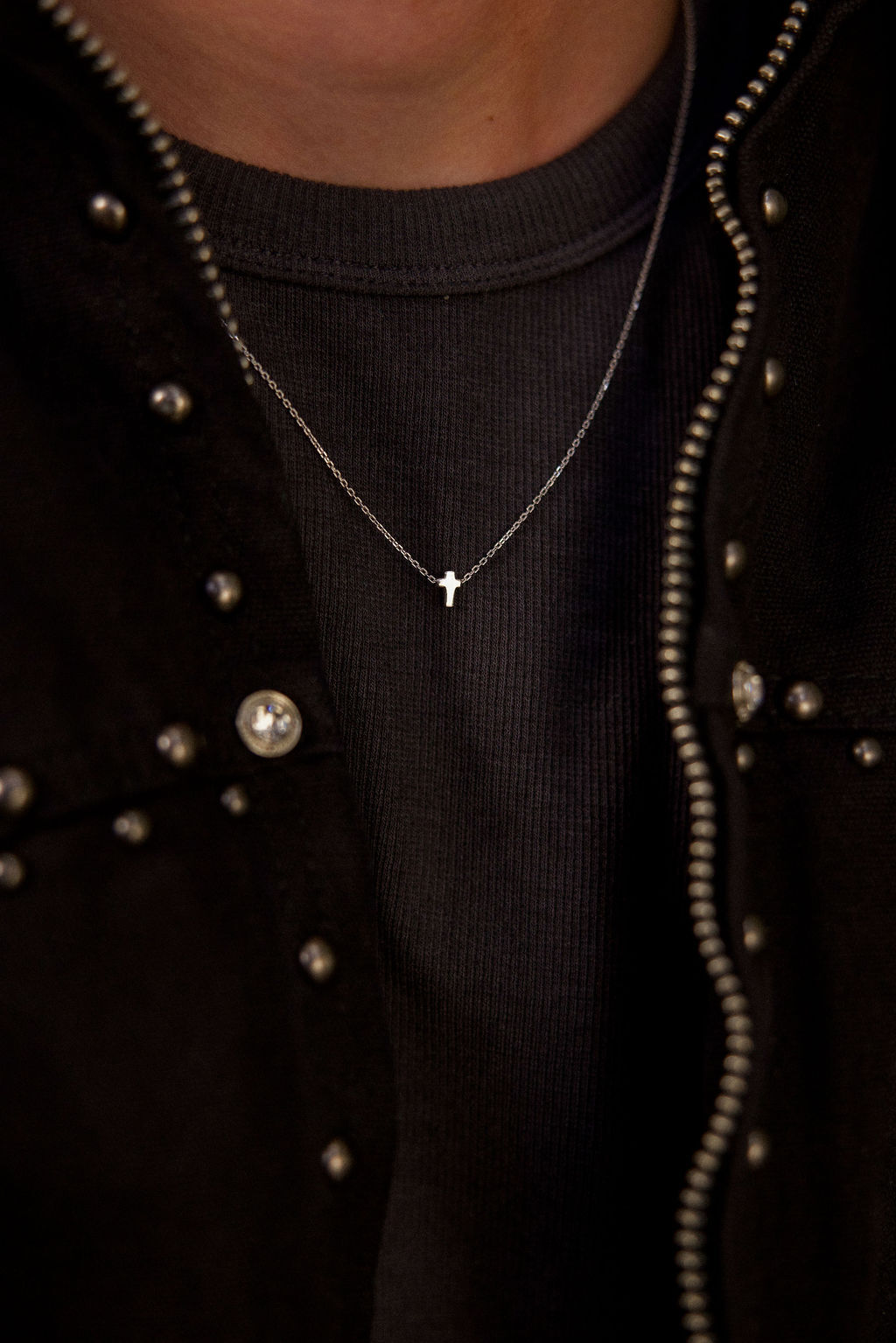 Studded Work Jacket - Washed Black