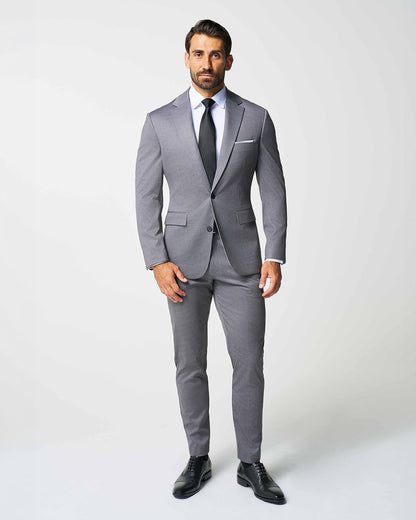 Athletic Fit Stretch Suit Pants - Shadow Grey Plaid