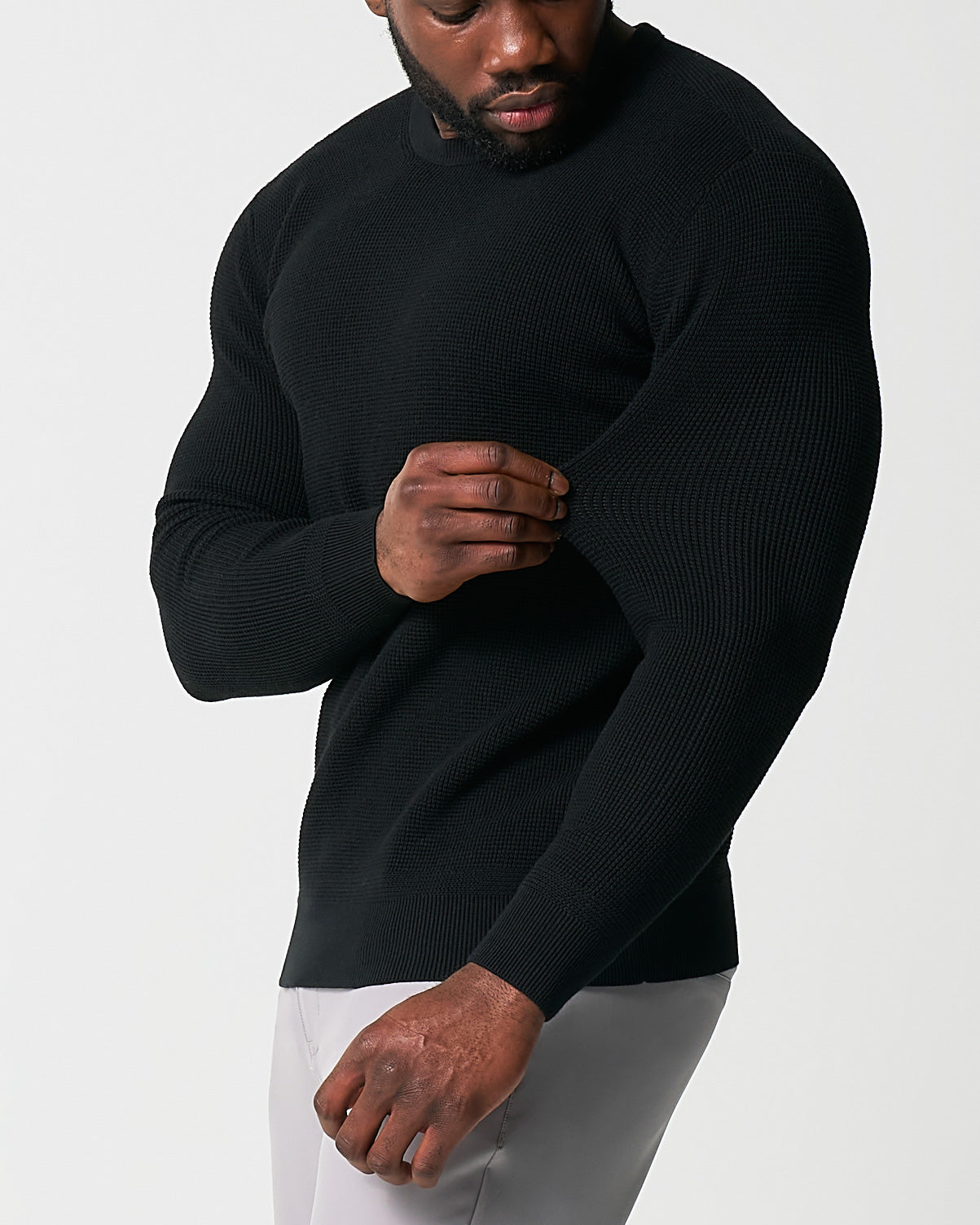 Heavy Knit Crewneck  - Black