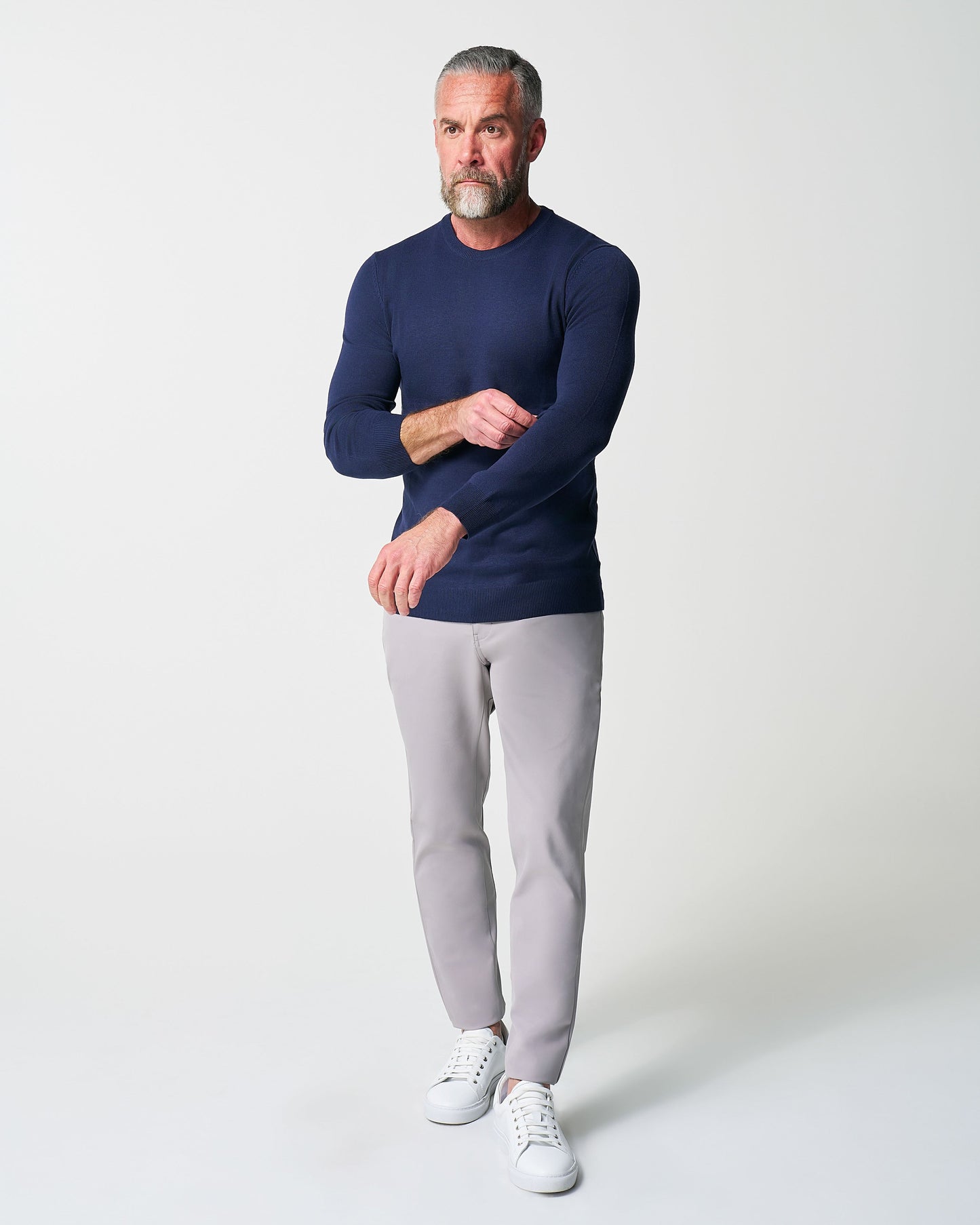 Mid-Weight Wool Crewneck - Navy