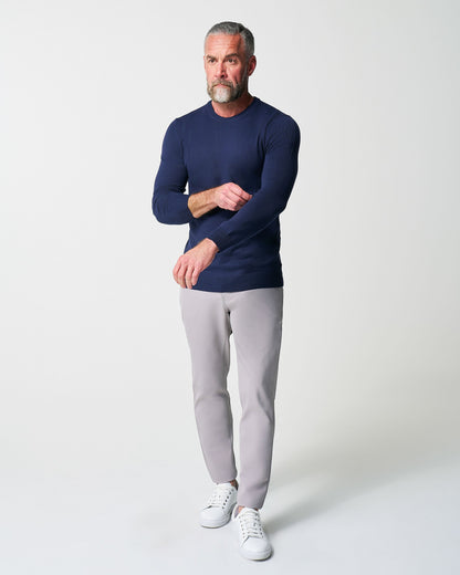 Mid-Weight Wool Crewneck - Navy