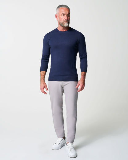 Mid-Weight Wool Crewneck - Navy