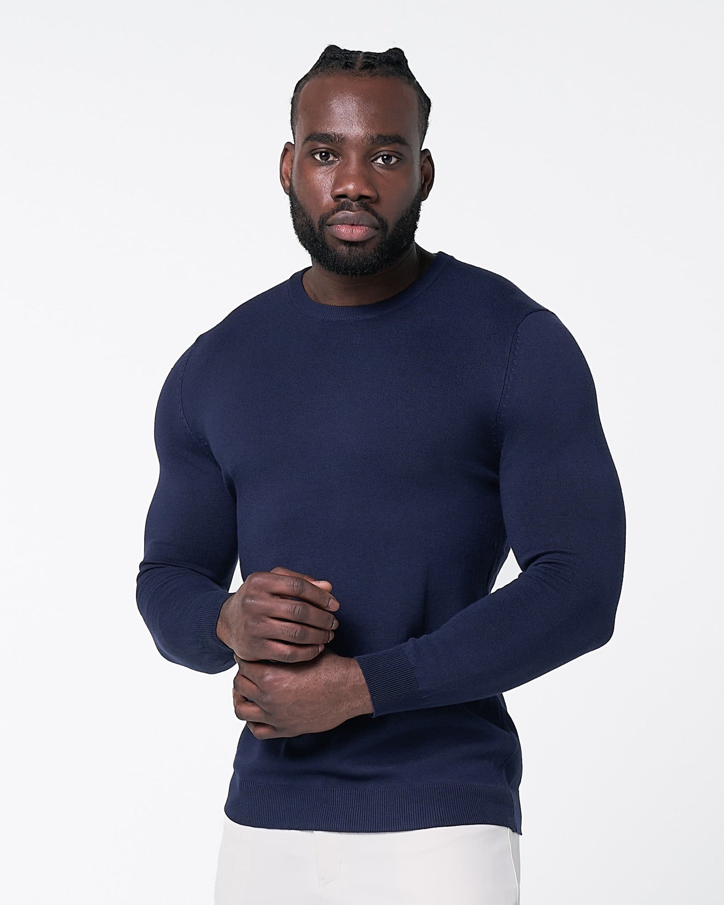 Mid-Weight Wool Crewneck - Navy