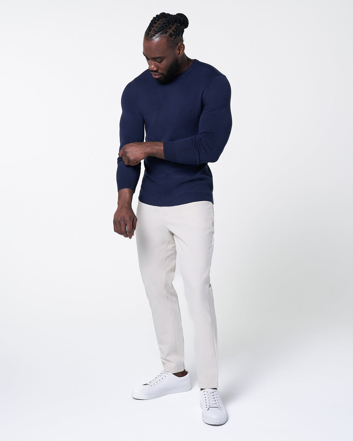 Mid-Weight Wool Crewneck - Navy