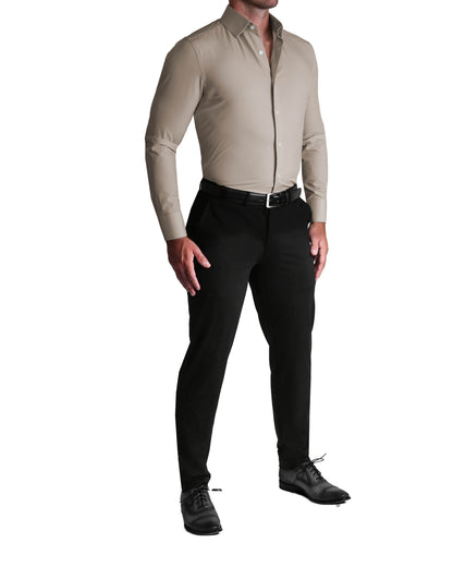 ''The Brooks" Light Brown Double Check - Classic Fit