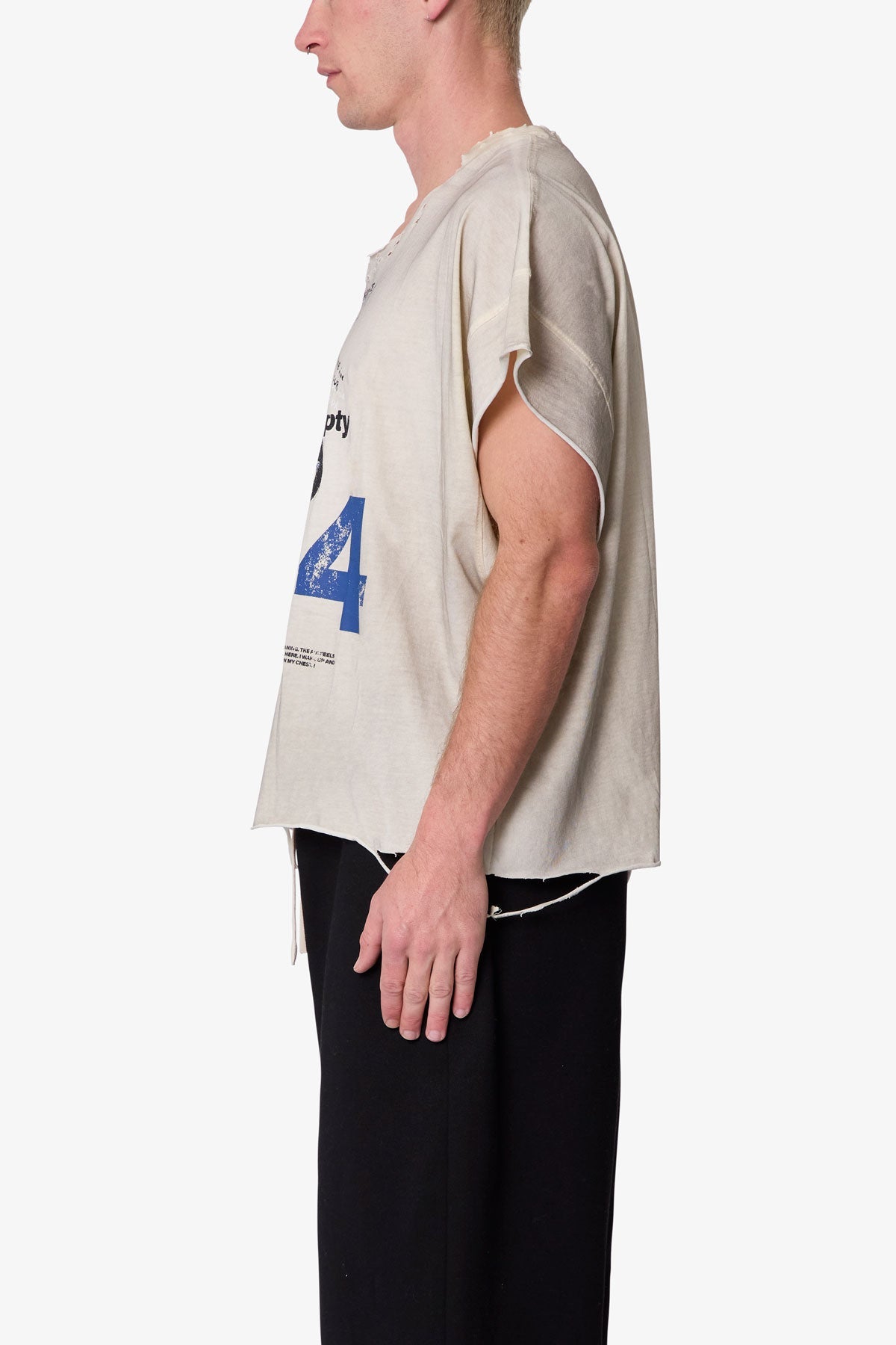 Tattered Cut Off Tee - Off White