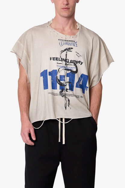 Tattered Cut Off Tee - Off White