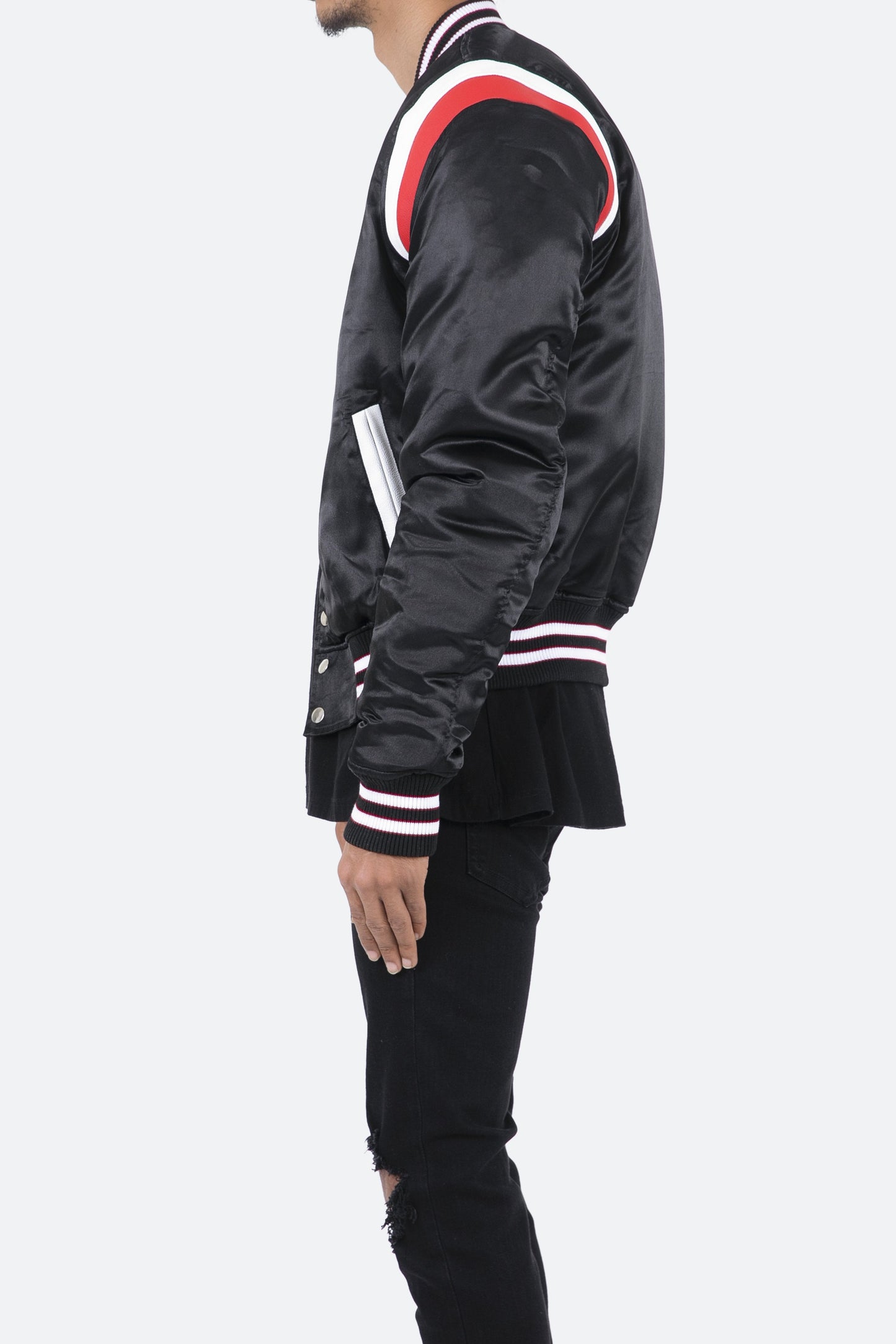 Teddy Bomber Jacket - Black/Red