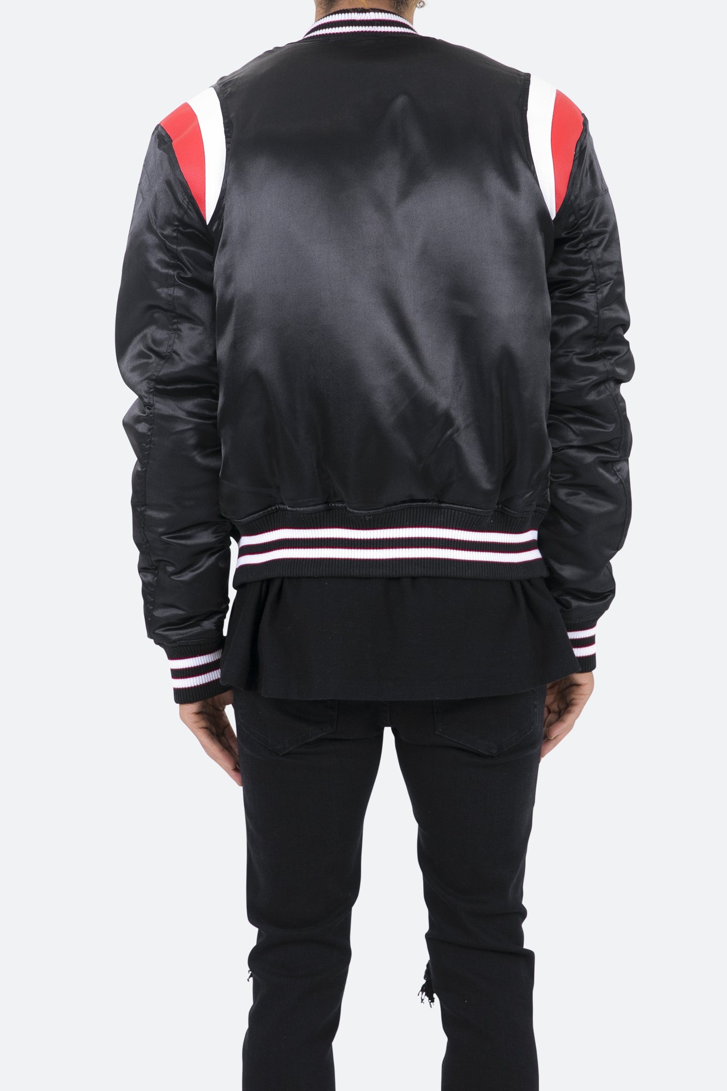 Teddy Bomber Jacket - Black/Red