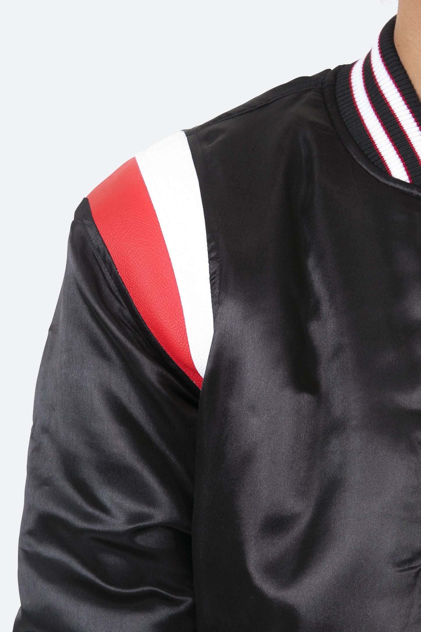 Teddy Bomber Jacket - Black/Red