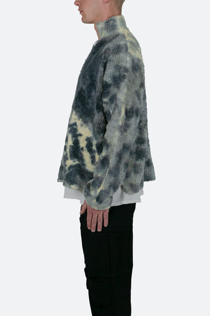 Tie Dye Sherpa Pullover - Blue/Multi