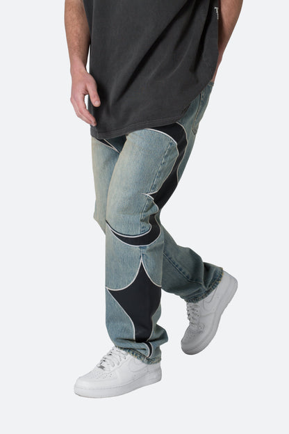 Tribal Patched Denim - Blue/Black