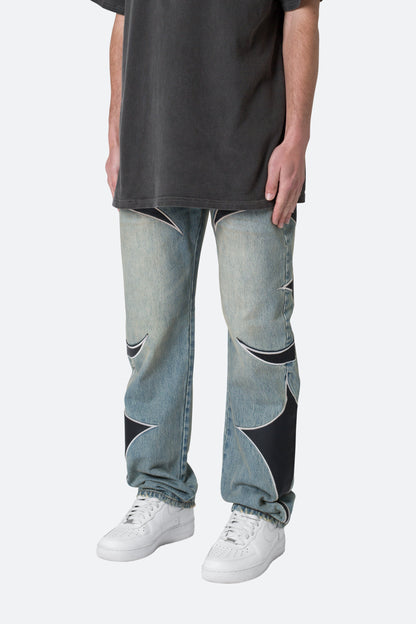 Tribal Patched Denim - Blue/Black