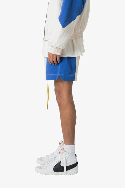 Twill Racing Shorts - Blue/Natural