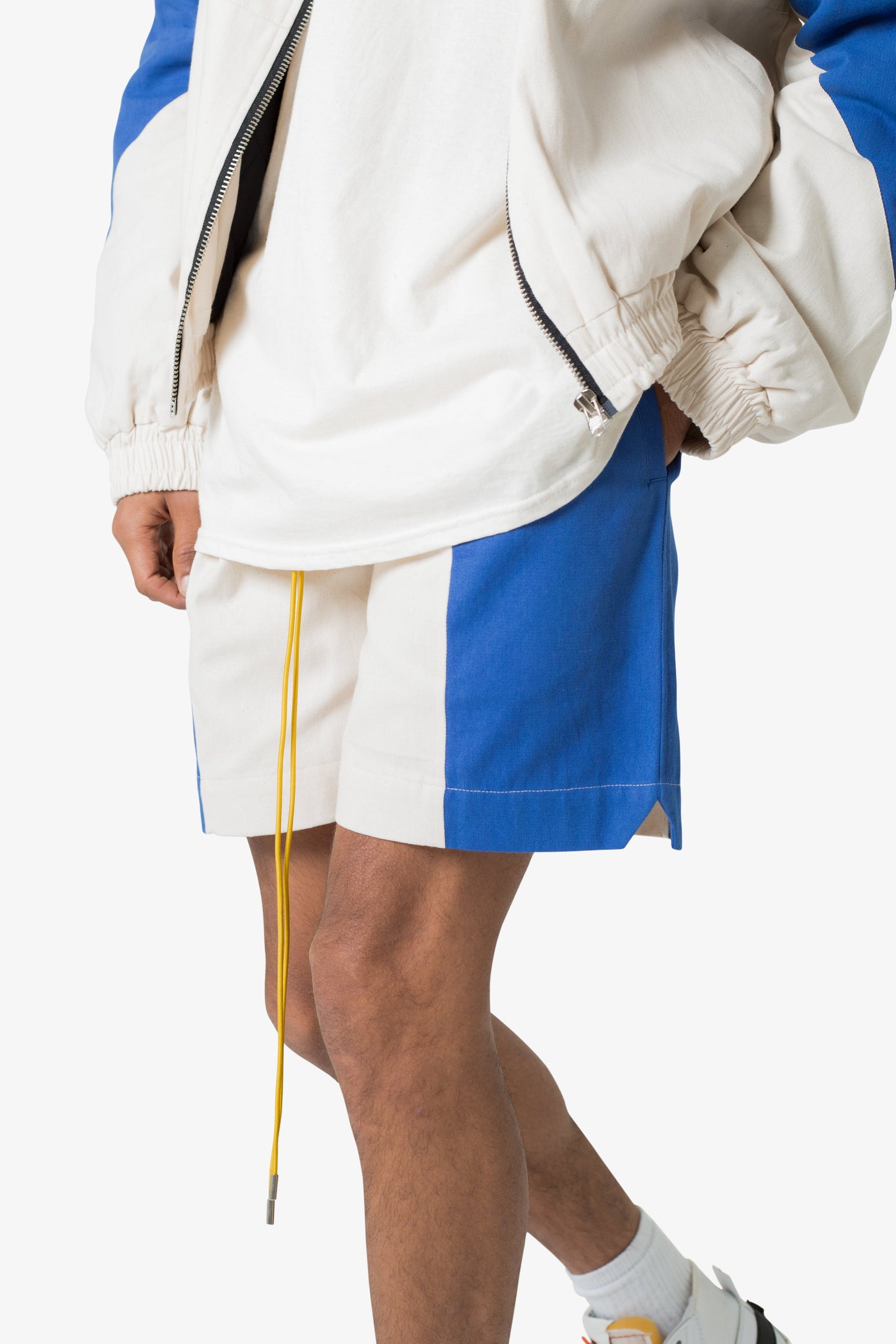 Twill Racing Shorts - Blue/Natural