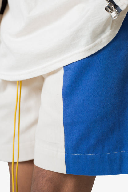 Twill Racing Shorts - Blue/Natural