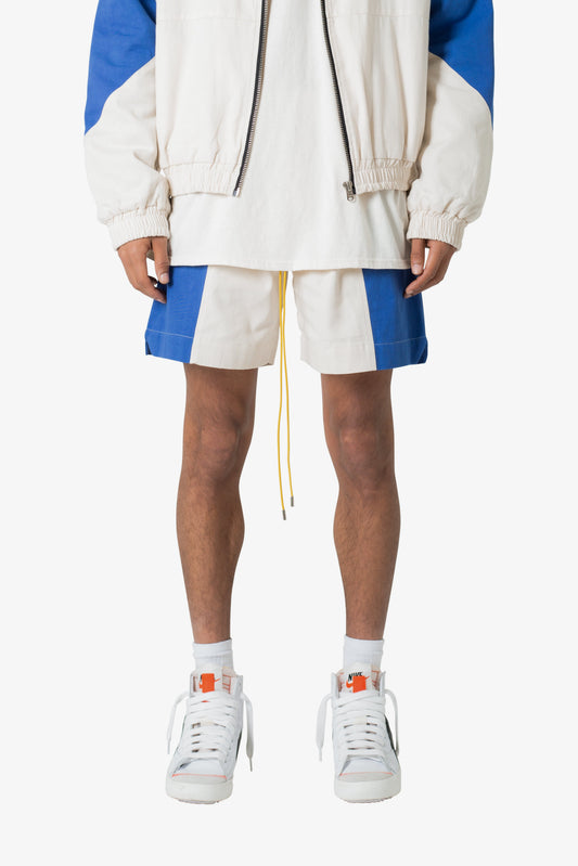 Twill Racing Shorts - Blue/Natural