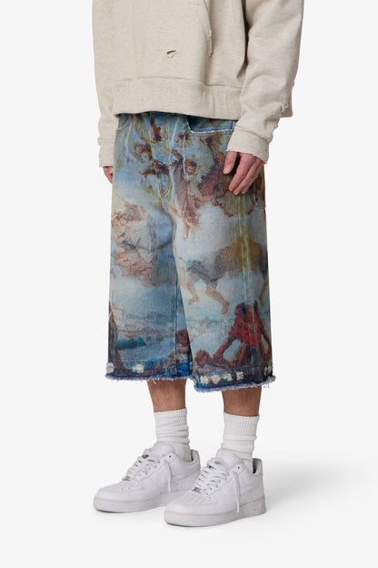Ultra Baggy Angel Denim Shorts - Multi
