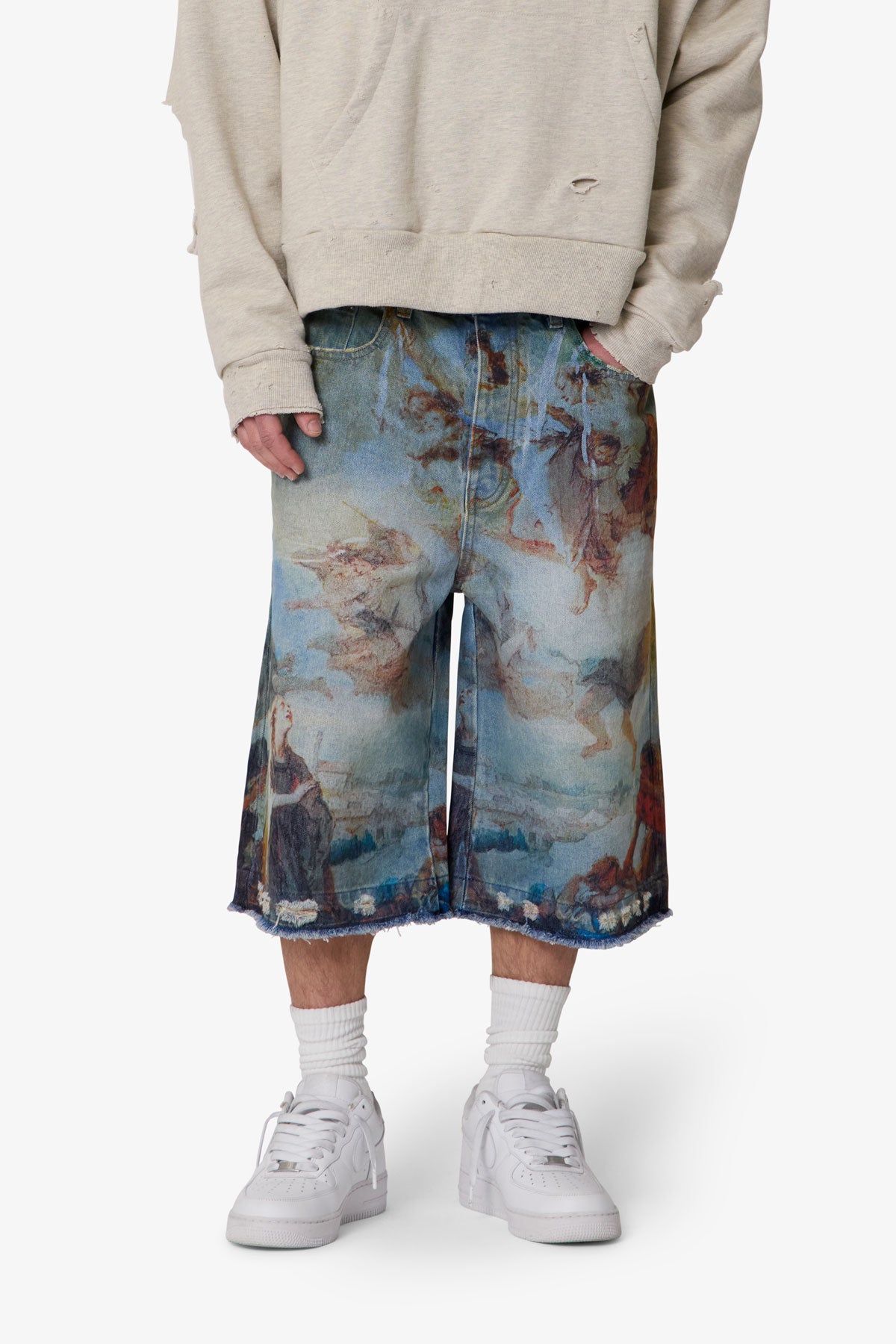 Ultra Baggy Angel Denim Shorts - Multi