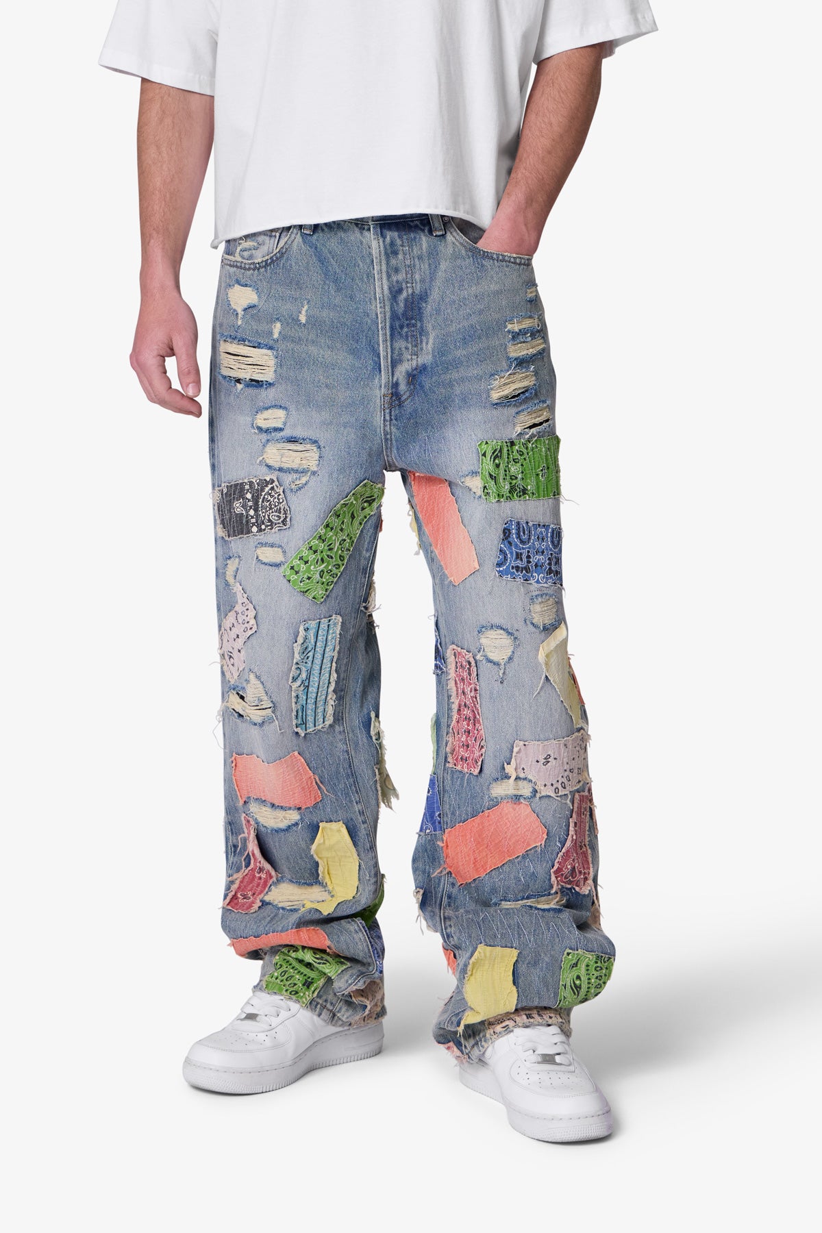 Ultra Baggy Bandana Patch Denim - Blue/Multi