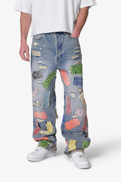 Ultra Baggy Bandana Patch Denim - Blue/Multi