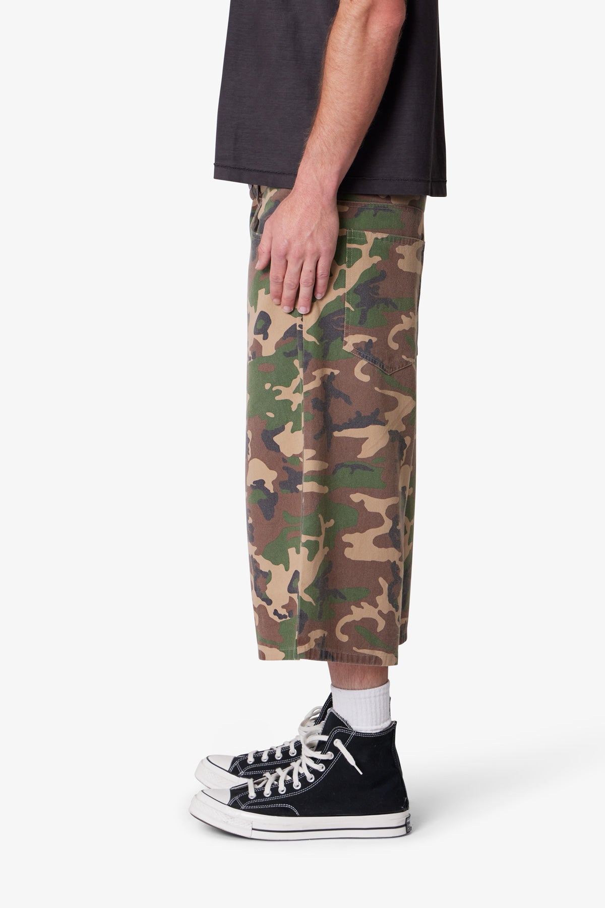 Ultra Baggy Camo Twill Shorts - Woodland Camo