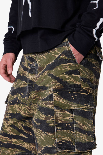 Ultra Baggy Cargo Shorts - Tiger Camo