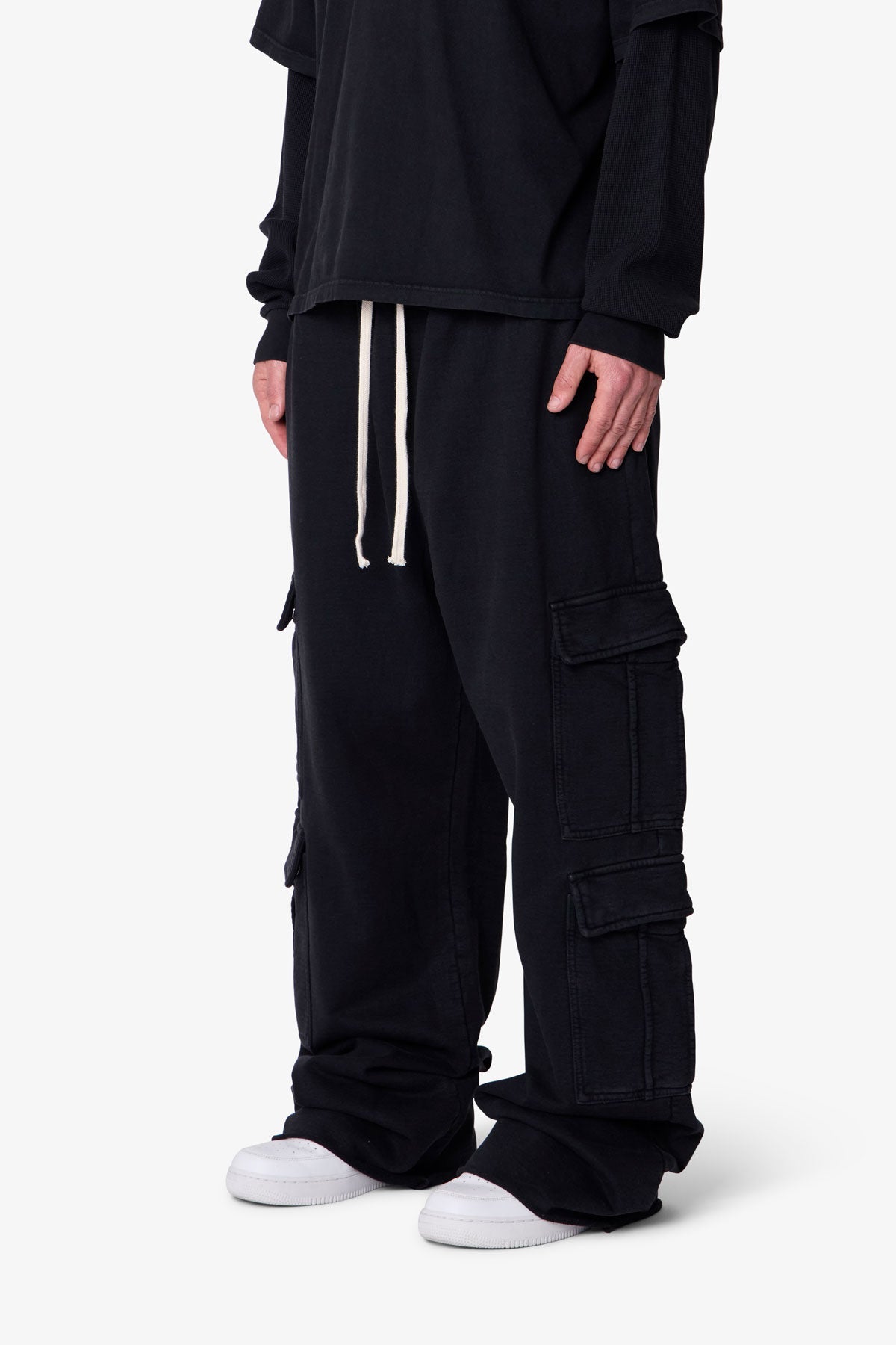 Ultra Baggy Cargo Sweatpants - Vintage Black