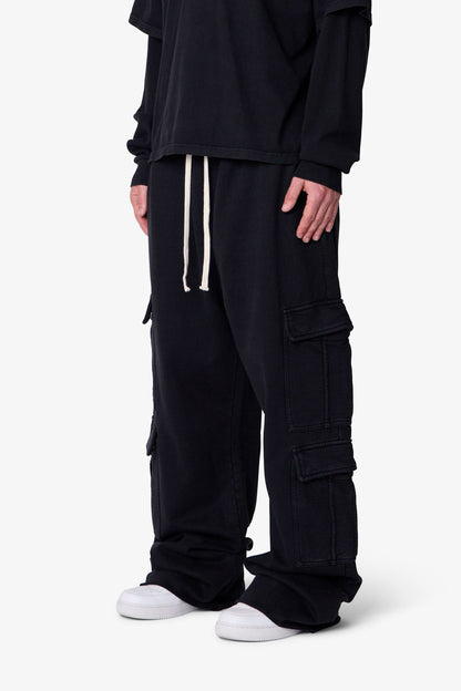 Ultra Baggy Cargo Sweatpants - Vintage Black