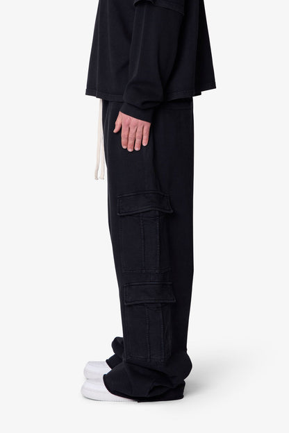 Ultra Baggy Cargo Sweatpants - Vintage Black
