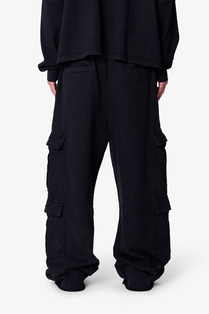 Ultra Baggy Cargo Sweatpants - Vintage Black