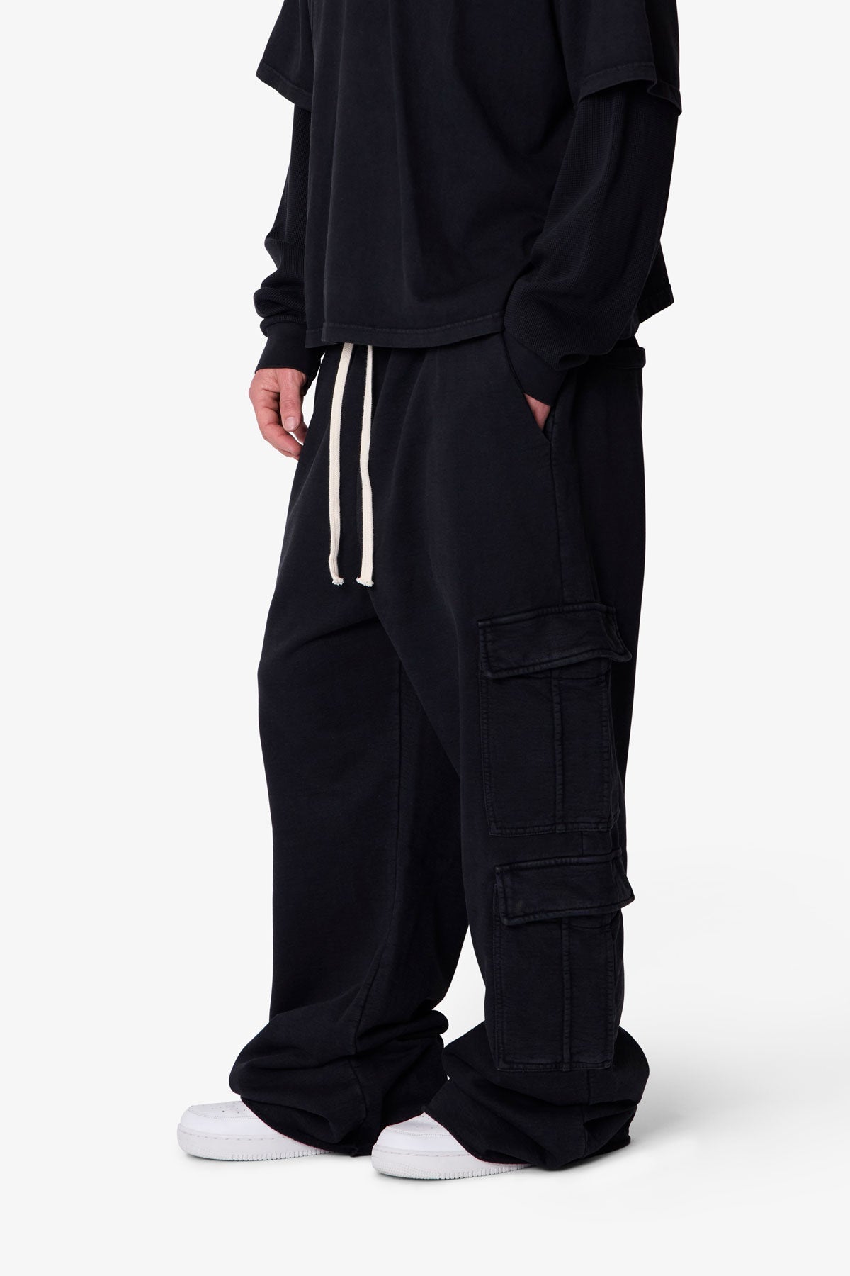Ultra Baggy Cargo Sweatpants - Vintage Black