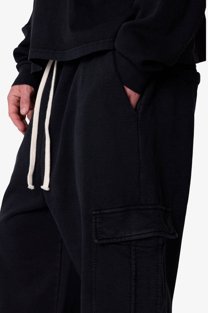 Ultra Baggy Cargo Sweatpants - Vintage Black