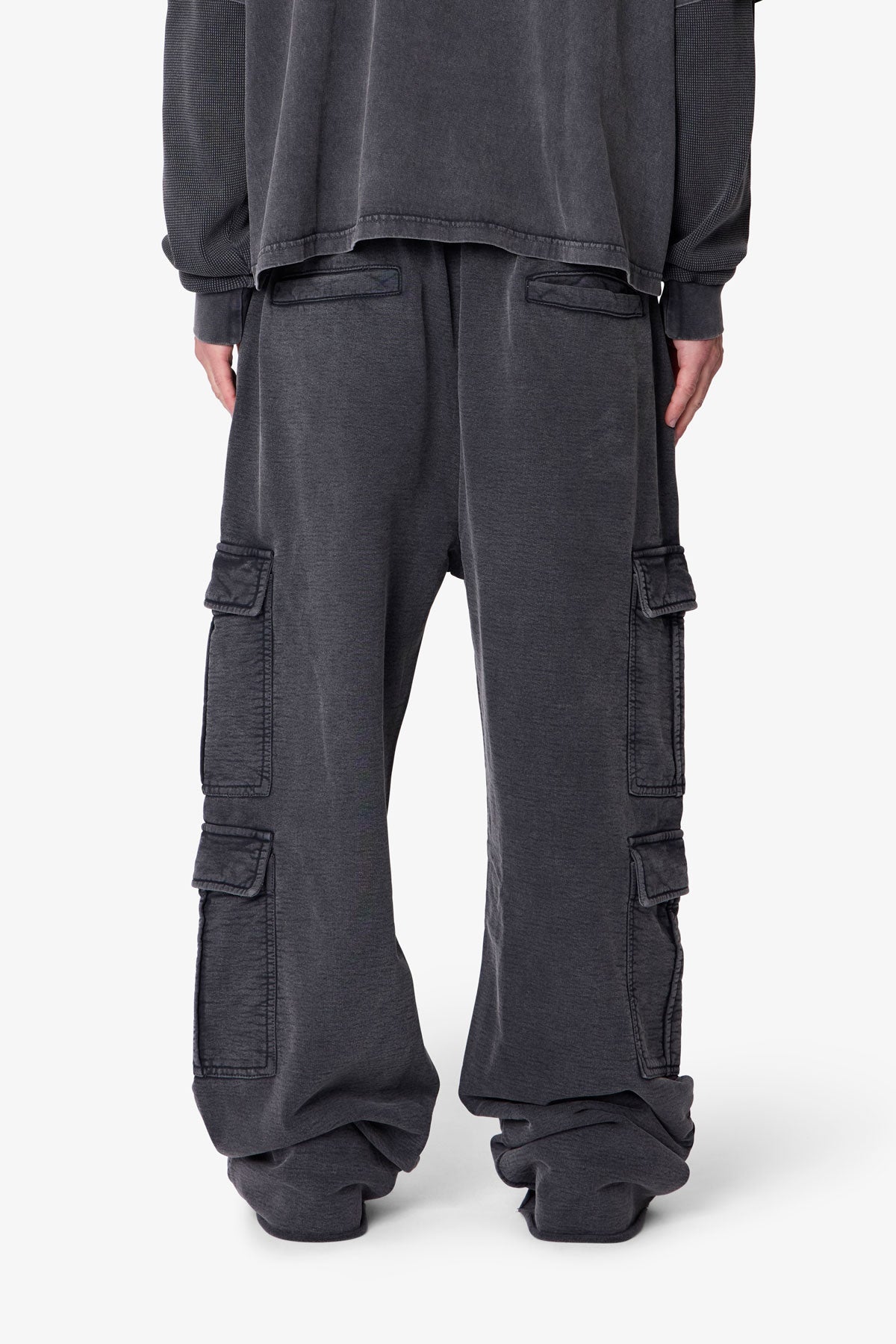 Ultra Baggy Cargo Sweatpants - Washed Black
